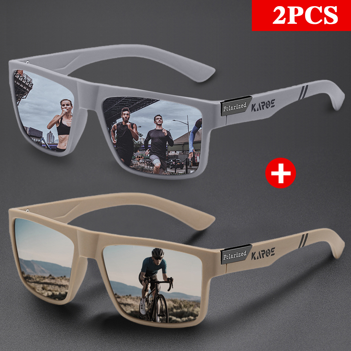 KAROS 2PCS Retro Square Polari - Fishing Sunglasses Polarized recensie en prijs
