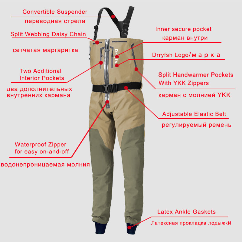 Zippered Waterproof Wader With - Fishing Waders recensie en prijs