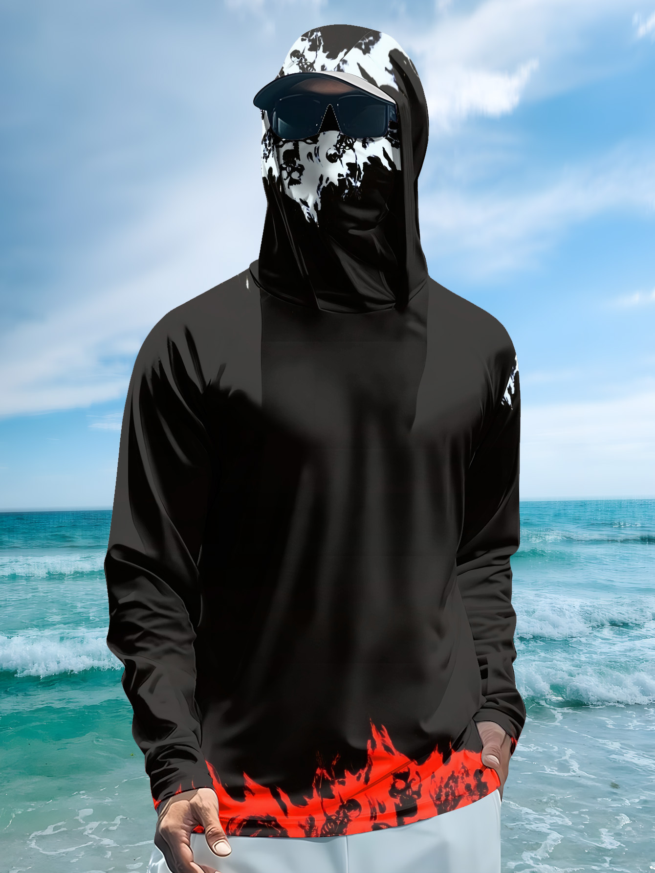 Men Hood Fishing Shirt long sl - Fishing Shirt Uv Protection recensie en prijs
