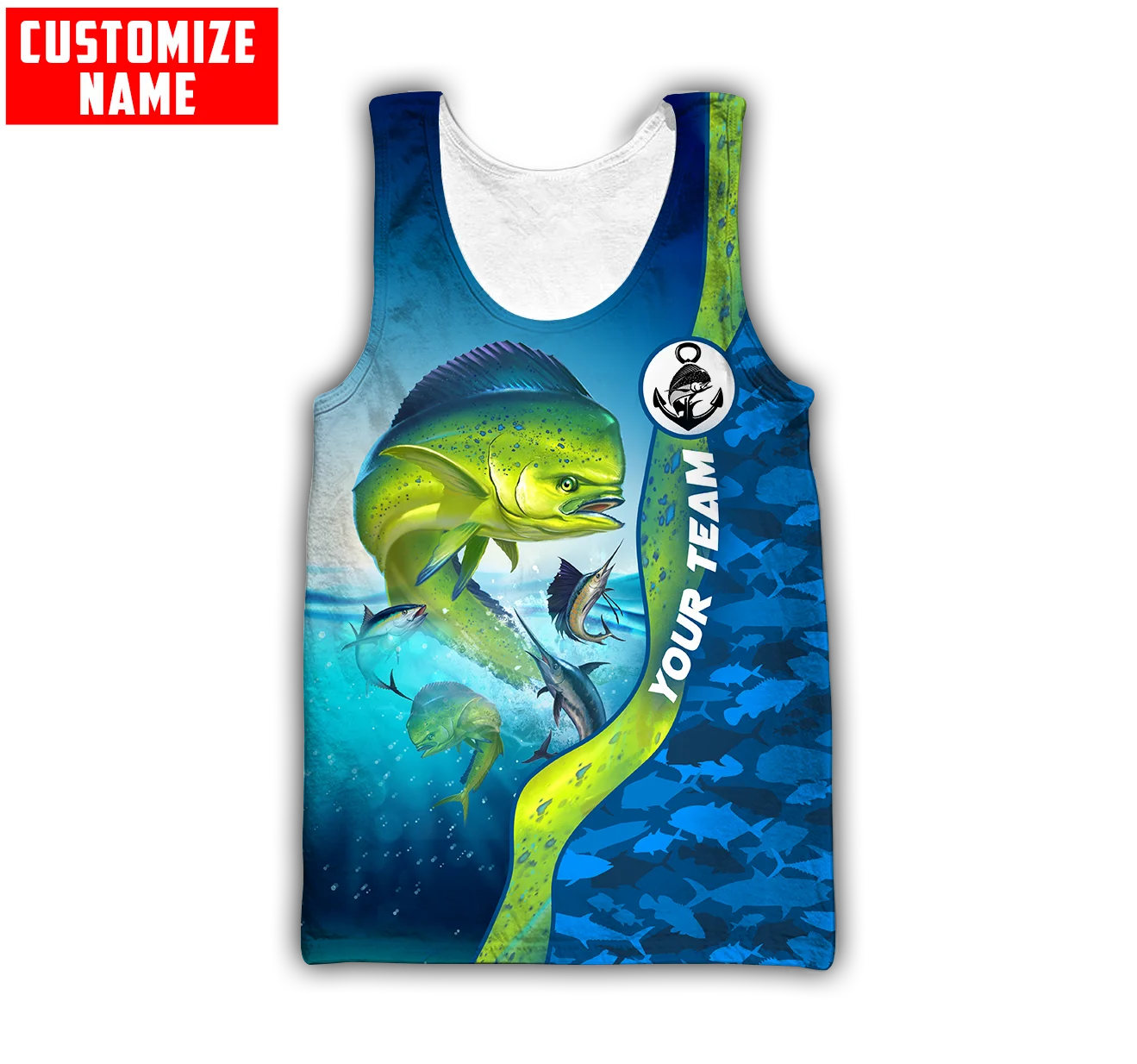 Custom name Mahi mahi fishing  - Fishing Vest recensie en prijs