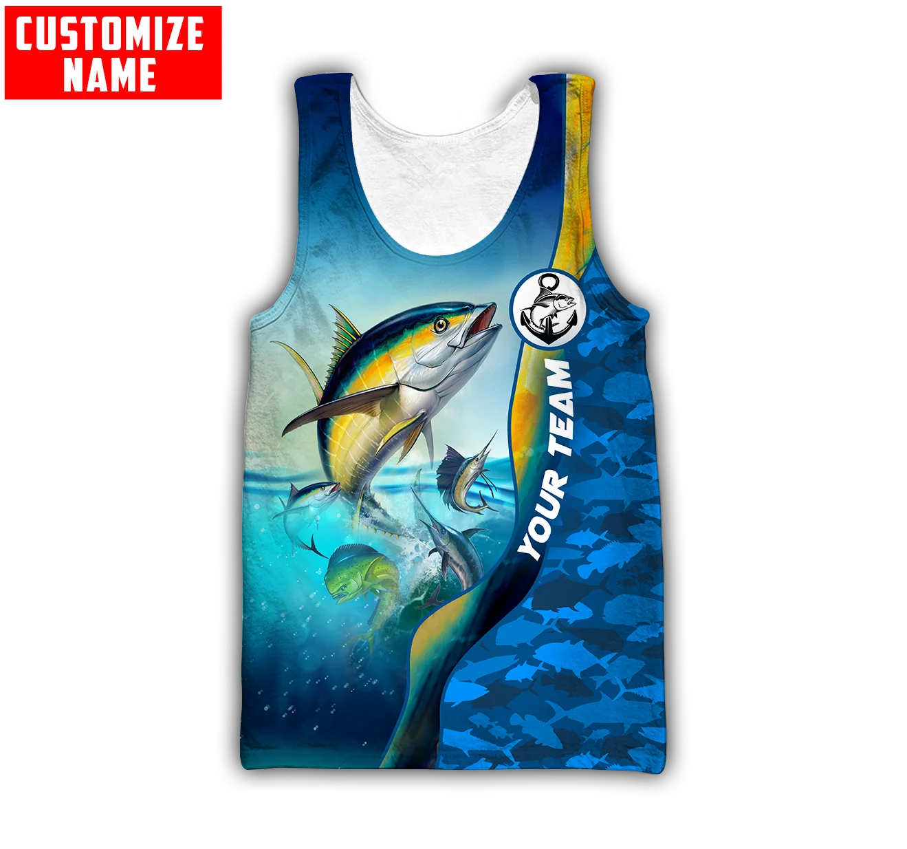 Custom name Mahi mahi fishing  - Fishing Vest recensie en prijs