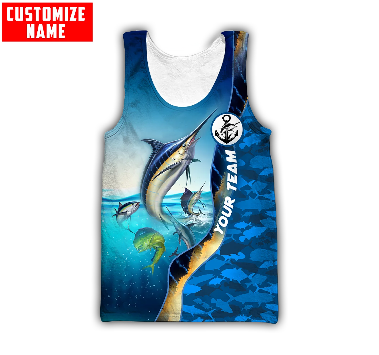 Custom name Mahi mahi fishing  - Fishing Vest recensie en prijs