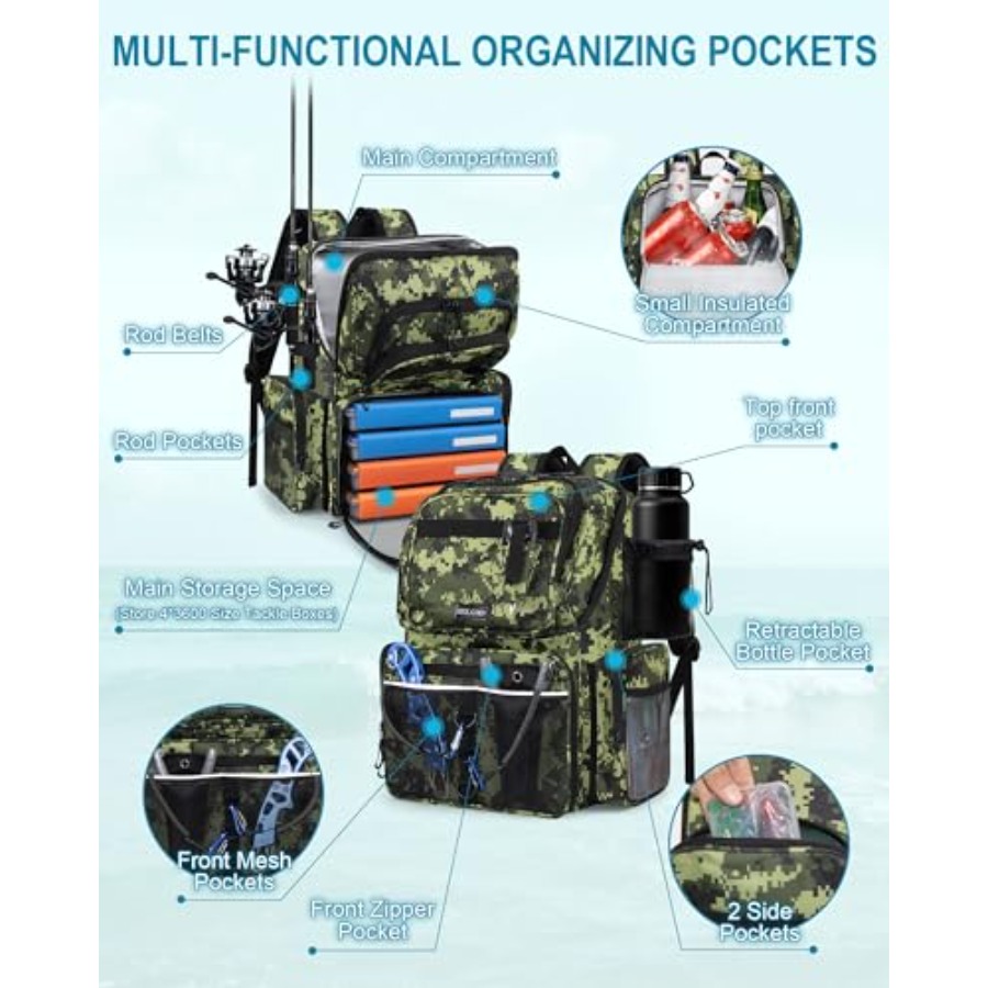Fishing Backpack with Rod Hold - Fishing Backpack recensie en prijs