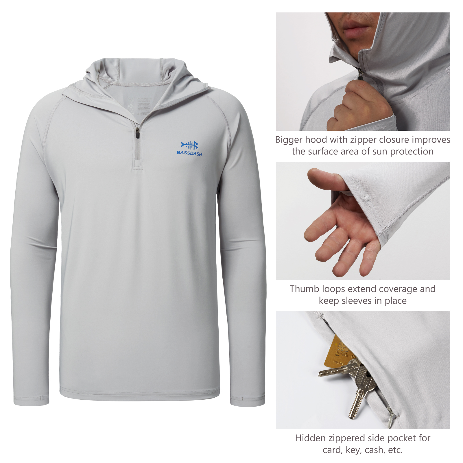 Bassdash Men’s UPF 50+ 1/4 Zip - Fishing Shirt Uv Protection recensie en prijs